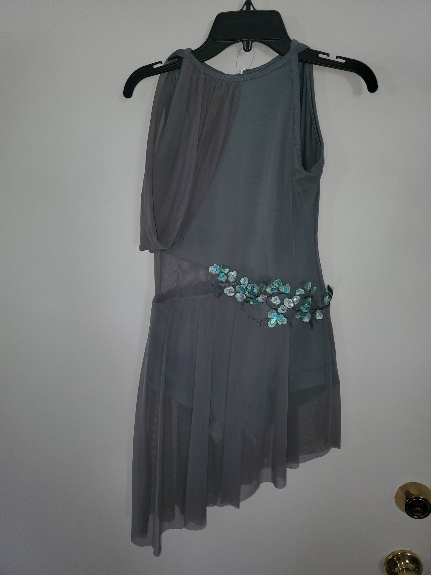 Gray Lyrical/Contemporary Costume w/ Applique Hairpiece - sz 10/12