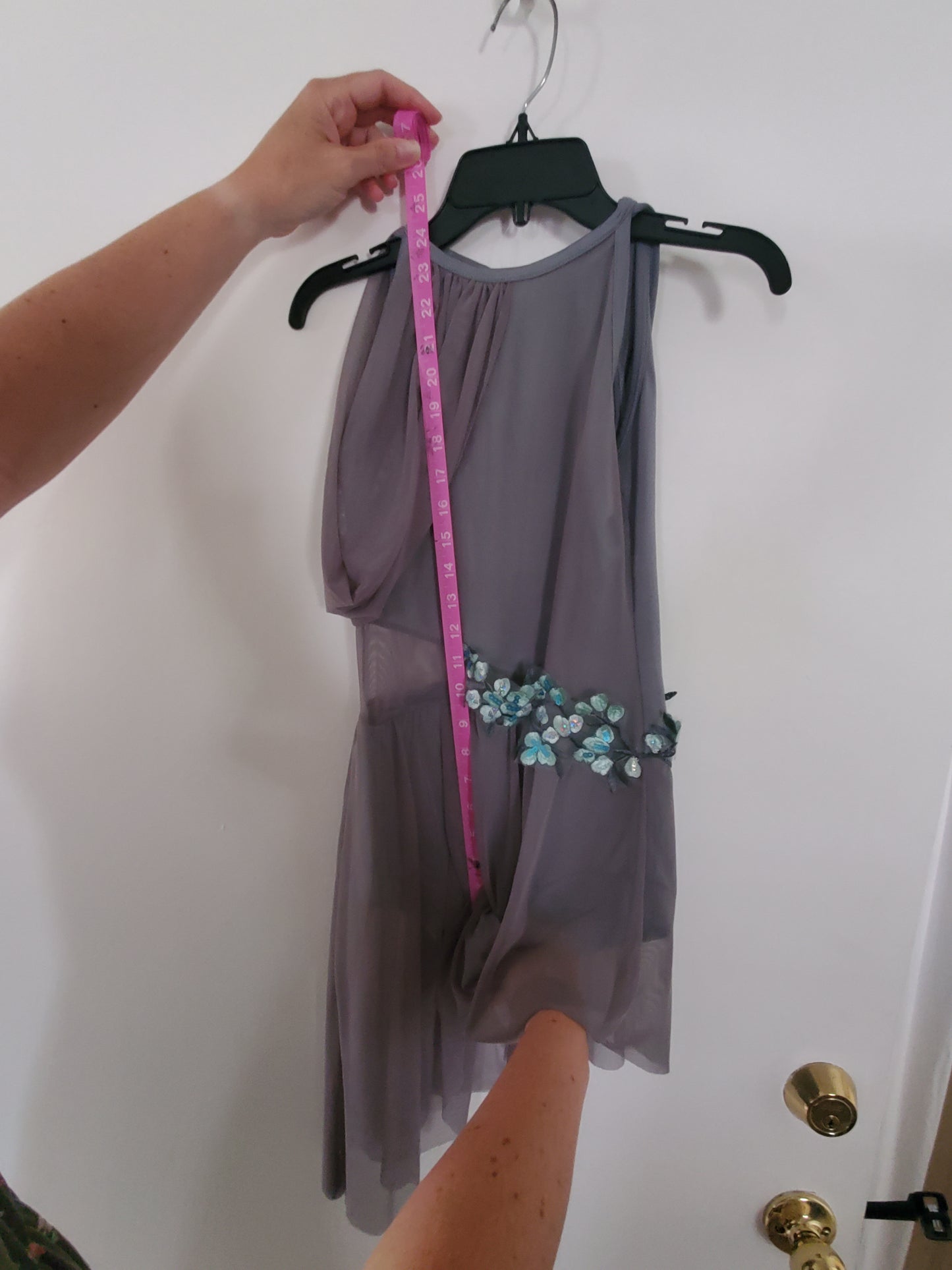 Gray Lyrical/Contemporary Costume w/ Applique Hairpiece - sz 10/12
