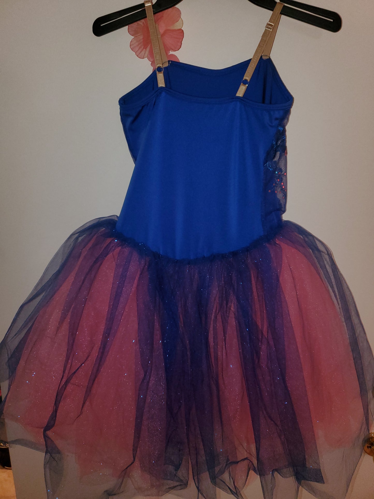Blue/Pink Floral Sequin Ballet/Musical Theater Costume Curtain Call sz CLA