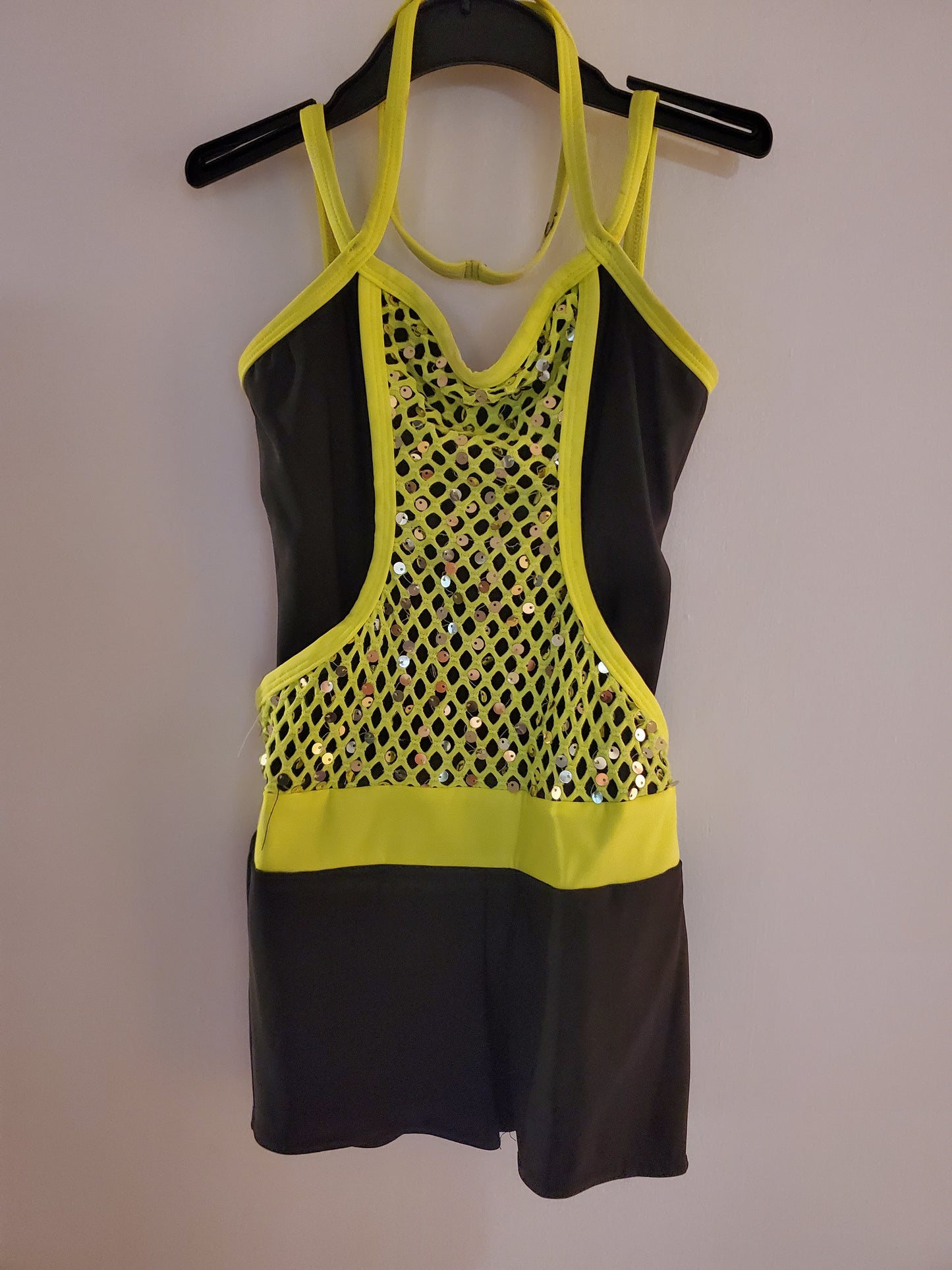 Black/Yellow Jumpsuit Costume w/ Headband - Wish Come True sz LC