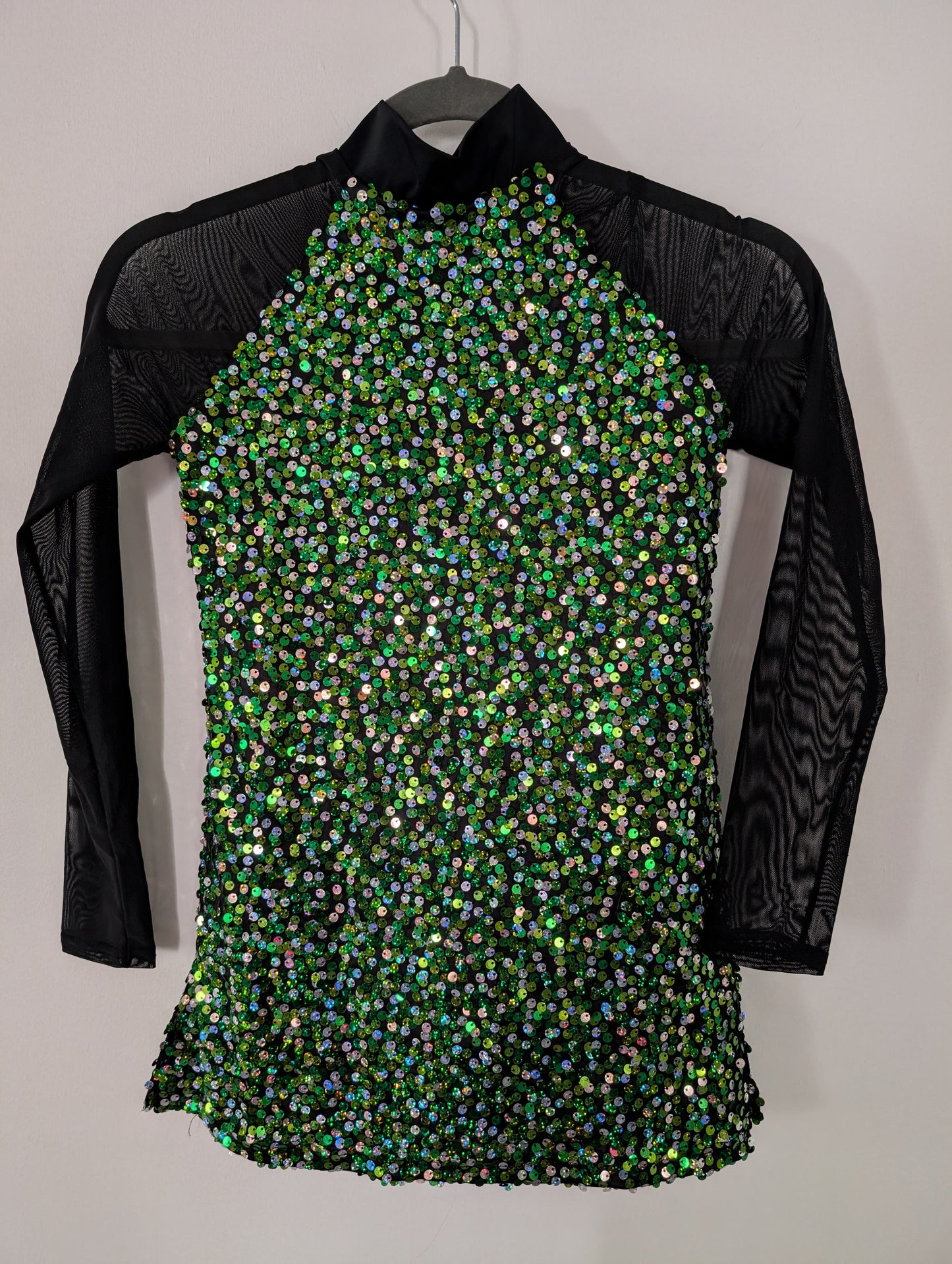 Green/Black Sequin Dress Musical Theater/Jazz Costume - Weissman sz LC