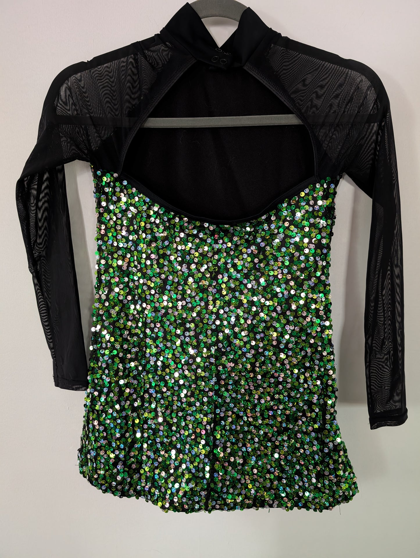 Green/Black Sequin Dress Musical Theater/Jazz Costume - Weissman sz LC