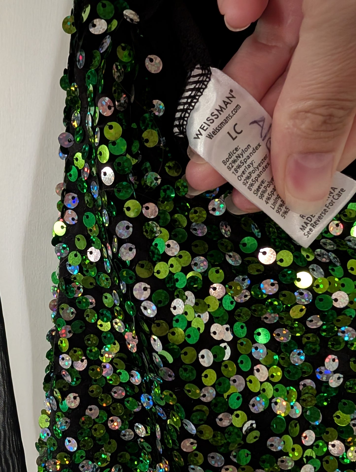 Green/Black Sequin Dress Musical Theater/Jazz Costume - Weissman sz LC