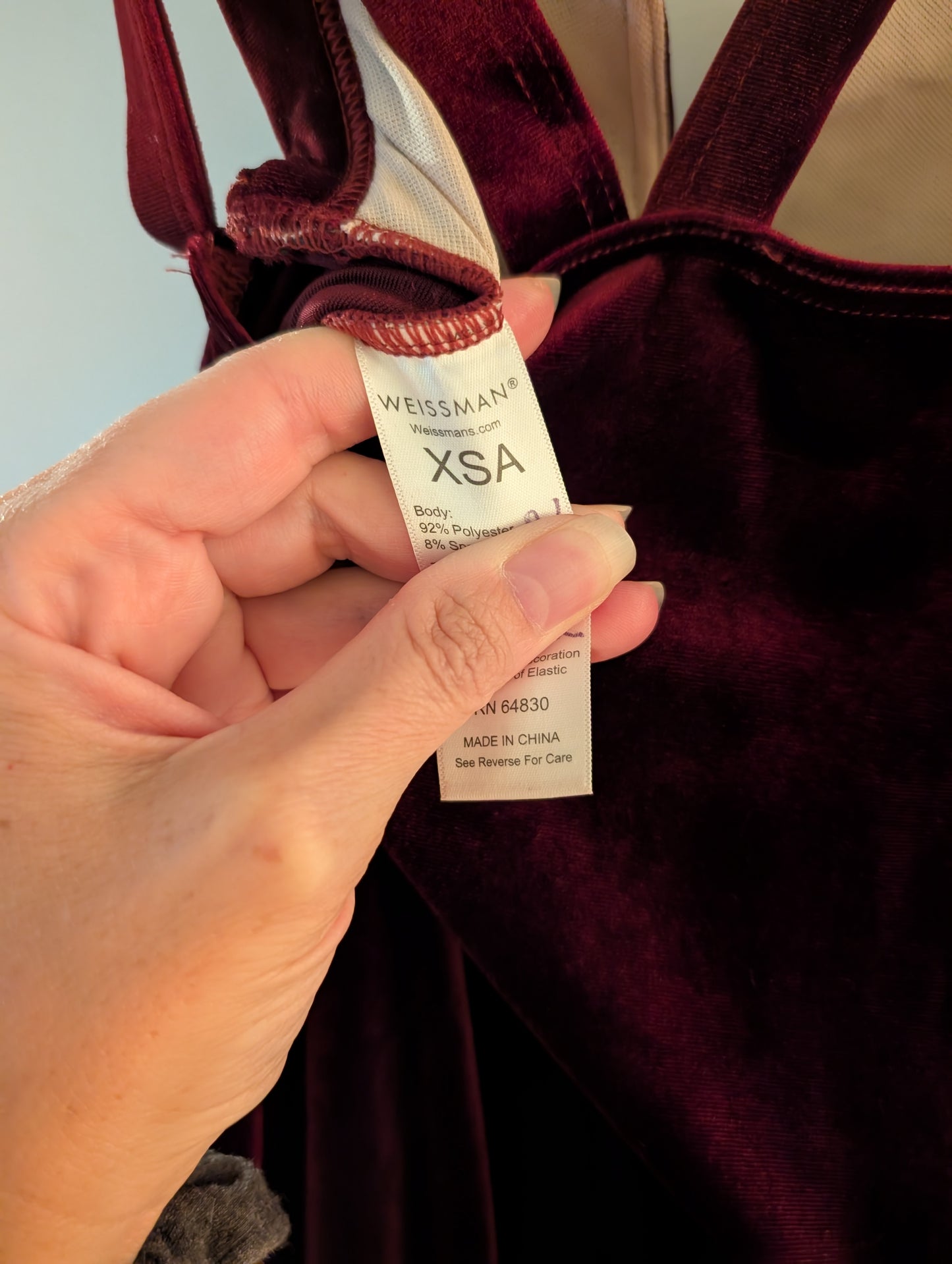 Burgundy Velvet Lyrical/Musical Theater/Ballet Costume - Weissman sz XSA