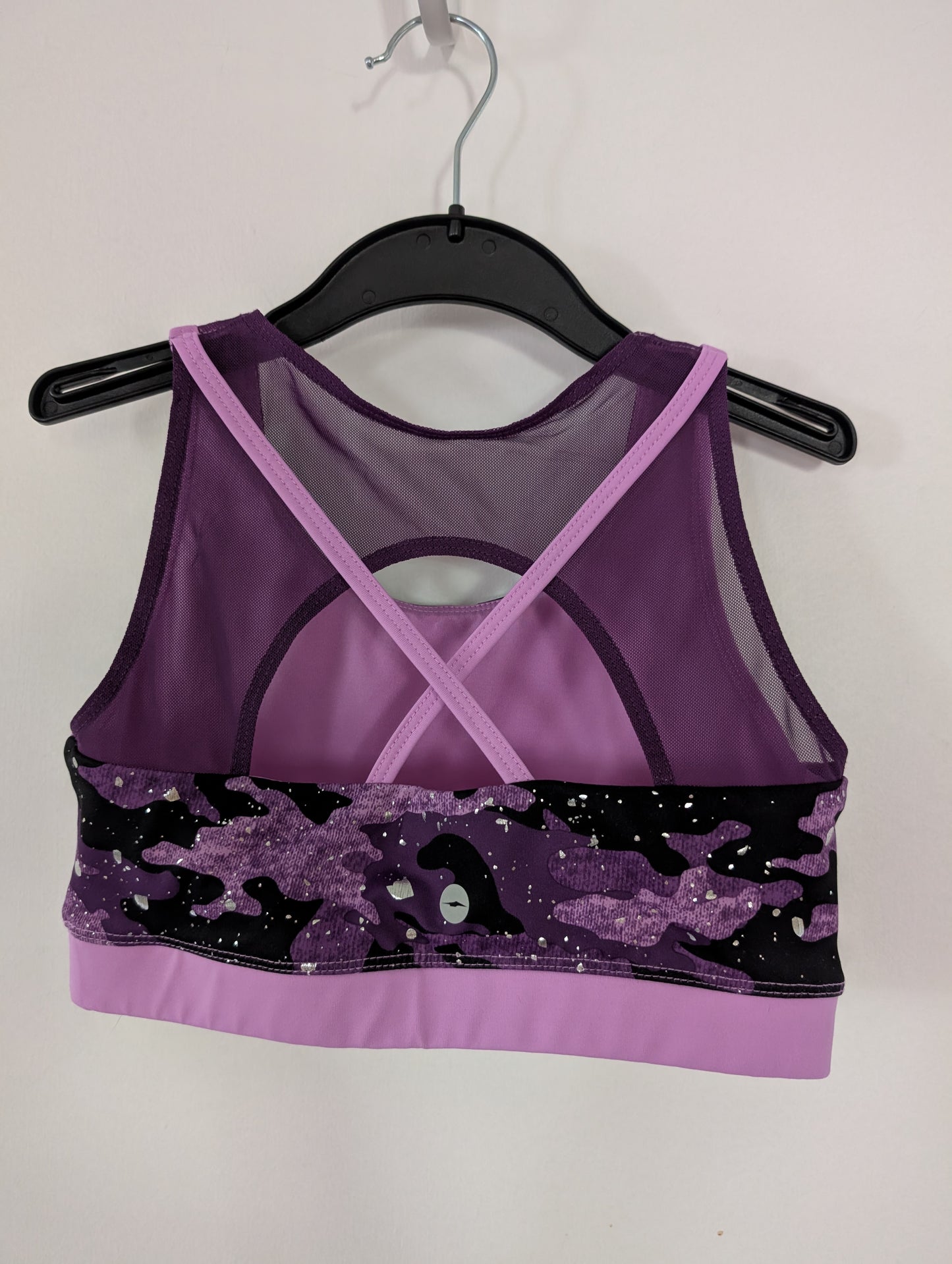 Purple/Black Dance Top Sports Bra - Avia sz 10-12 Girls
