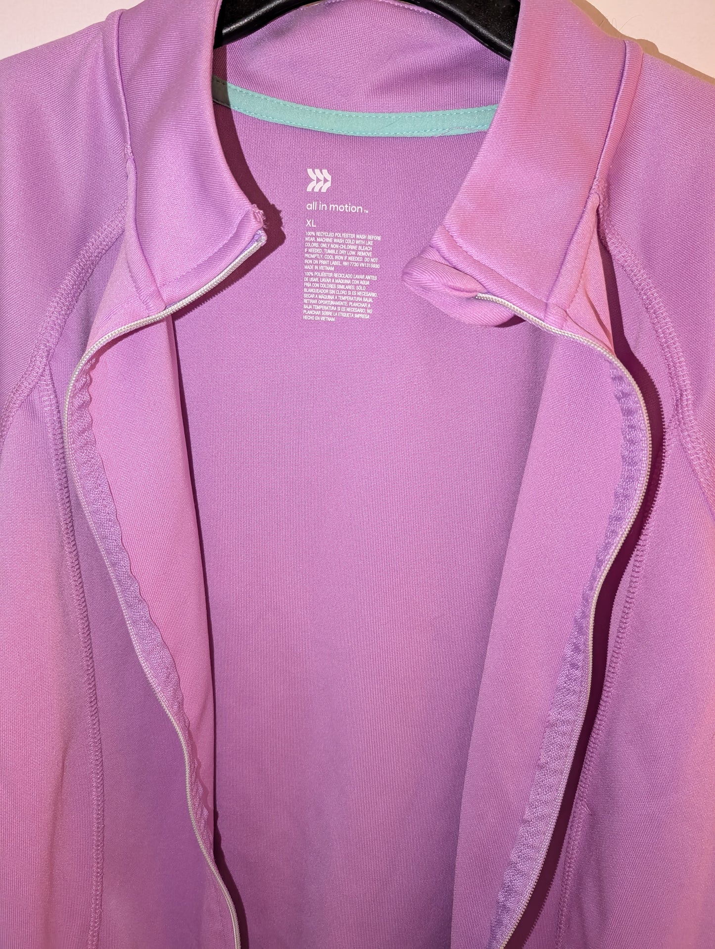 Purple Warm-up Jacket w/ Thumbholes - All In Motion sz XL girls