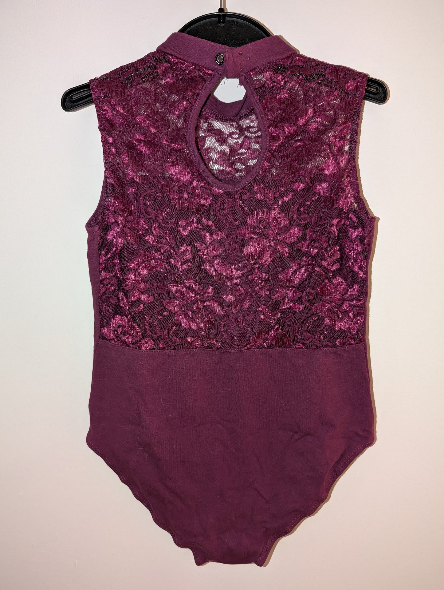 Purple Lace Top Leotard - sz "XL" kids *runs small*