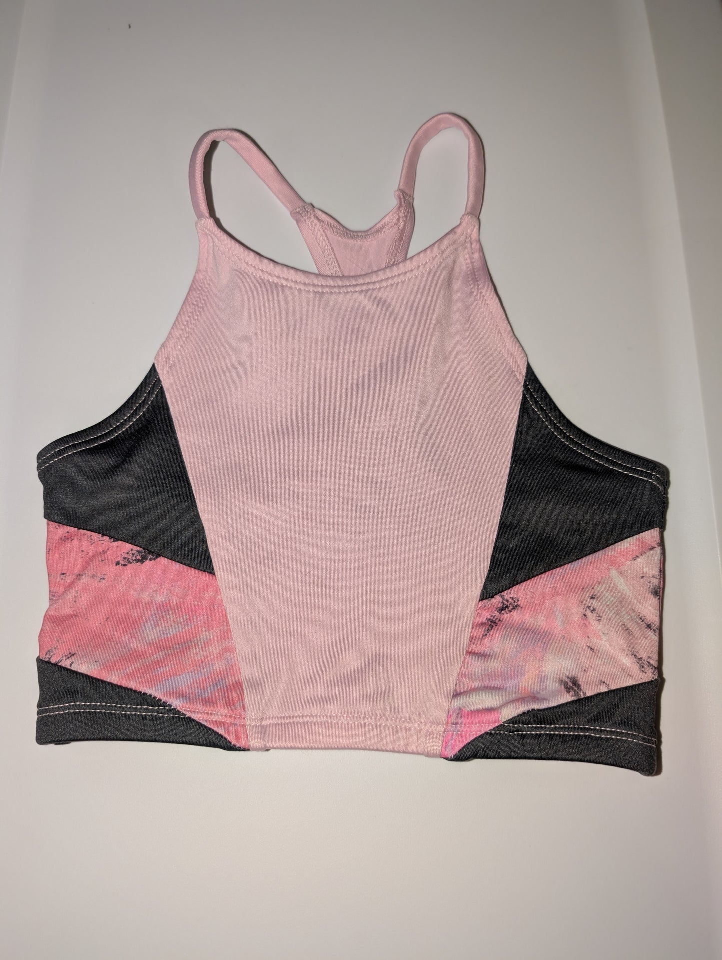 Light Pink/Gray Dance Crop Top - Justice sz 26