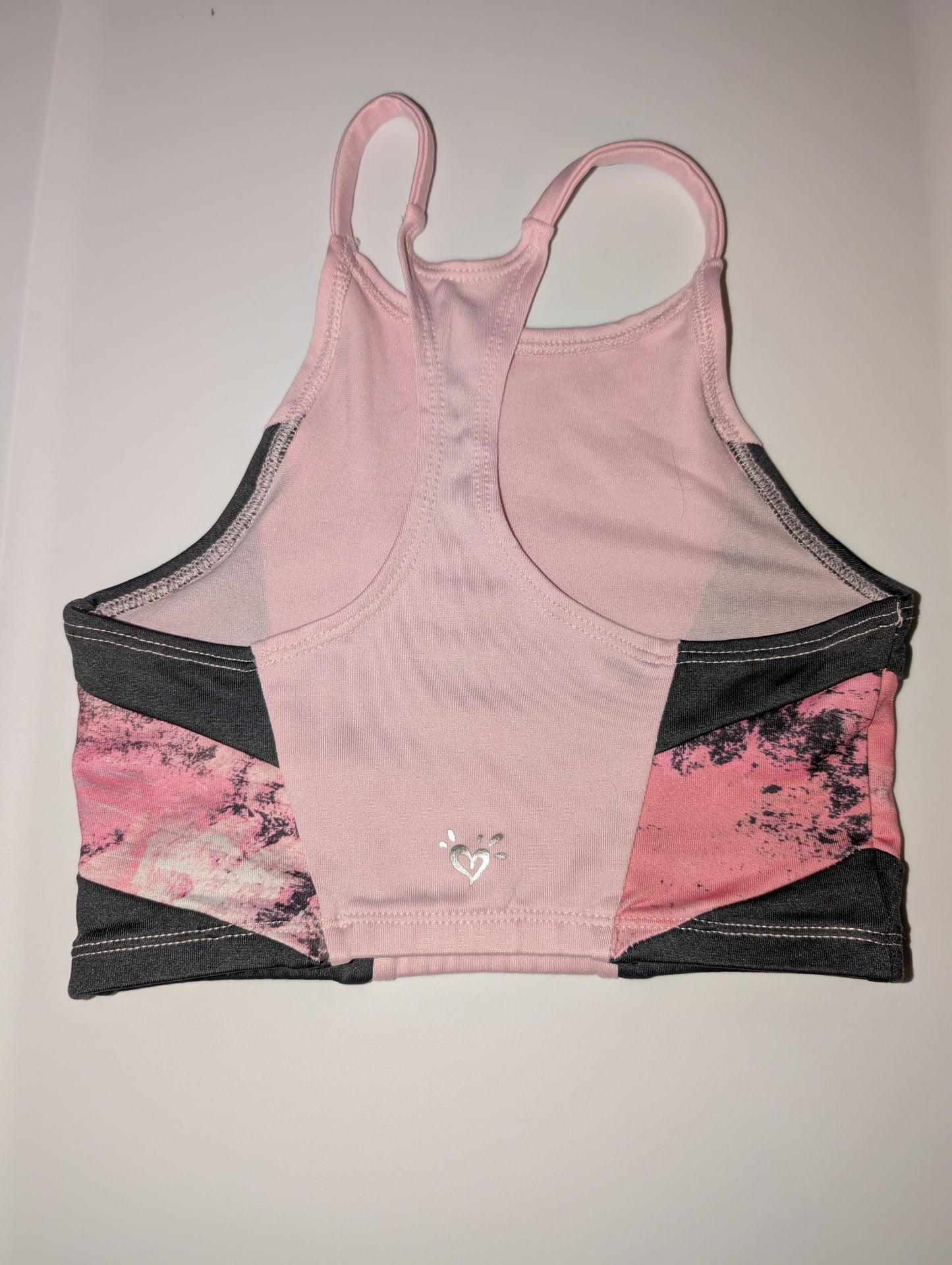 Light Pink/Gray Dance Crop Top - Justice sz 26