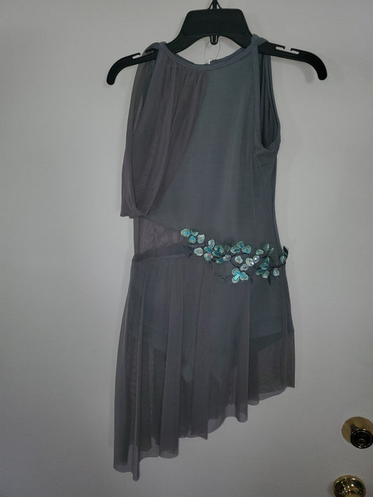 Gray Lyrical/Contemporary Costume w/ Applique Hairpiece - sz 10/12