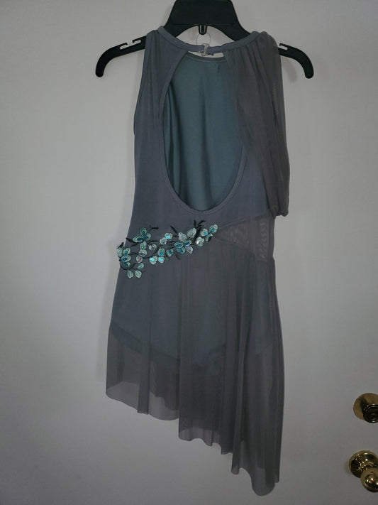 Gray Lyrical/Contemporary Costume w/ Applique Hairpiece - sz 10/12