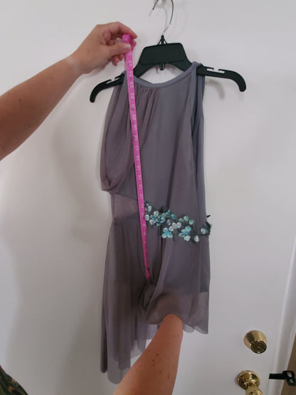 Gray Lyrical/Contemporary Costume w/ Applique Hairpiece - sz 10/12