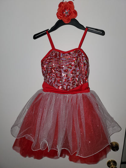 Red Sequin Ballet/Tap/Jazz Costume - A Wish Come True sz IMC
