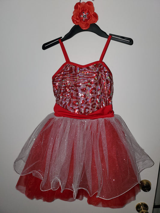Red Sequin Ballet/Tap/Jazz Costume - A Wish Come True sz IMC