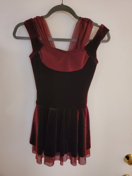 Burgundy Lyrical/Ballet/Contemporary Costume - Weissman sz XS Adult