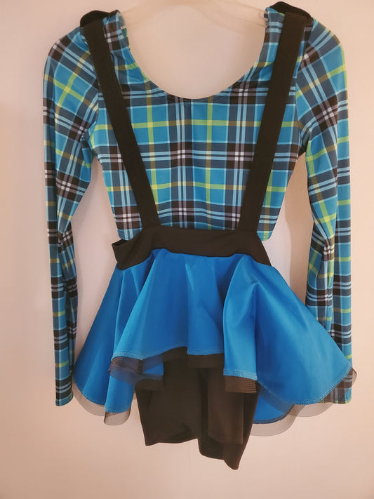 Blue Plaid Cross-back Skirt Tap/Musical Theater/Jazz Costume - Kelle sz Teen