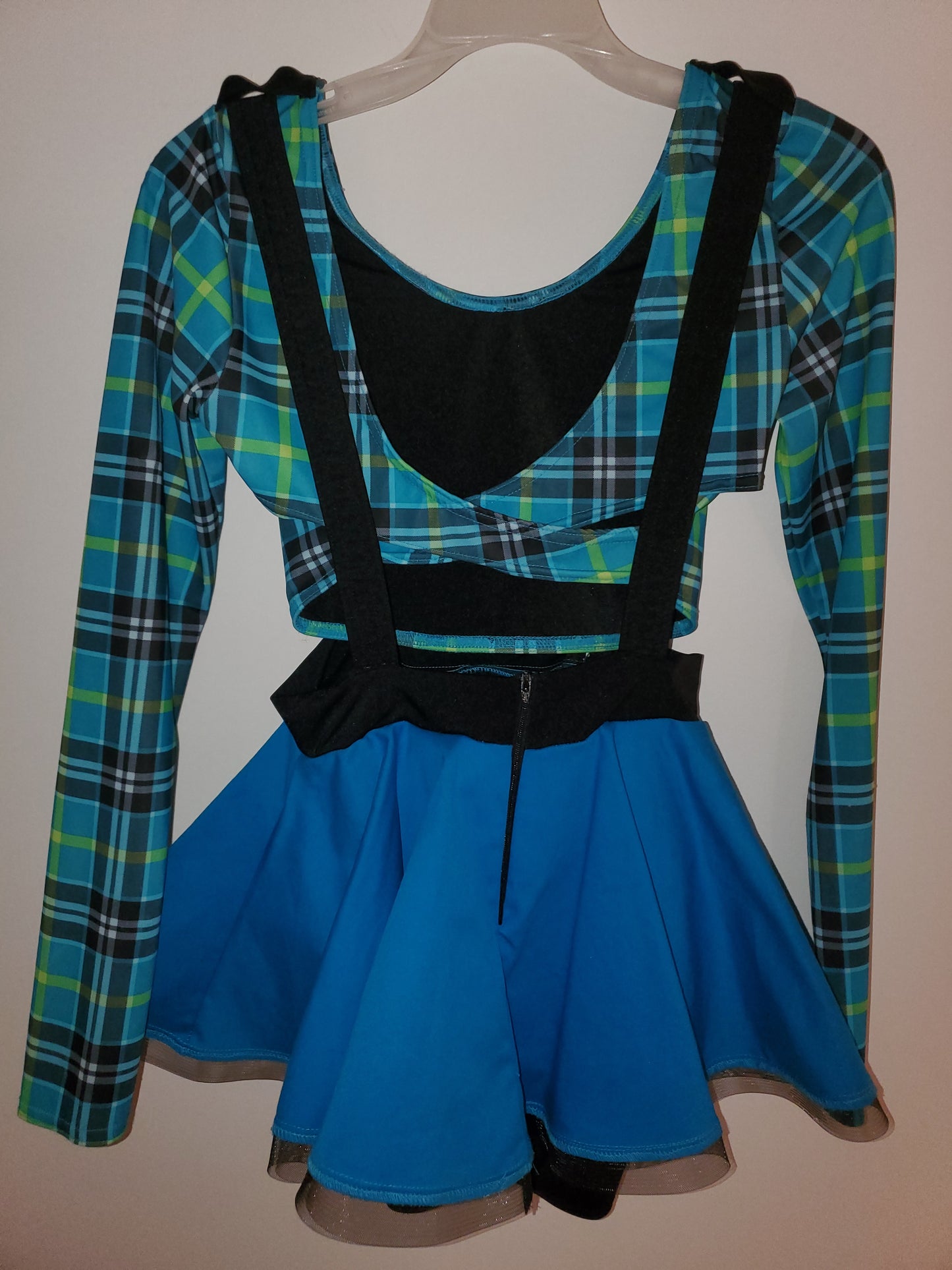 Blue Plaid Cross-back Skirt Tap/Musical Theater/Jazz Costume - Kelle sz Teen