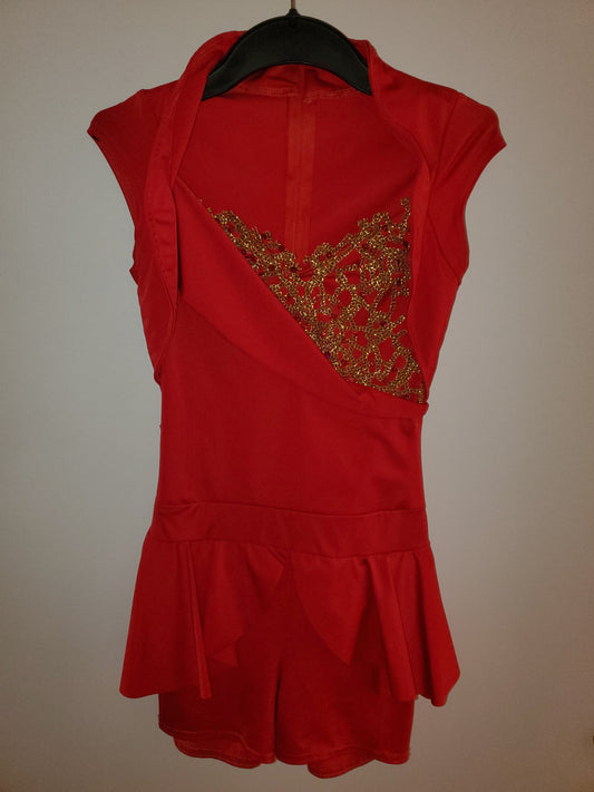 Red/Gold Regal Jazz/Musical Theater/Contemporary Costume - Kelle sz Teen