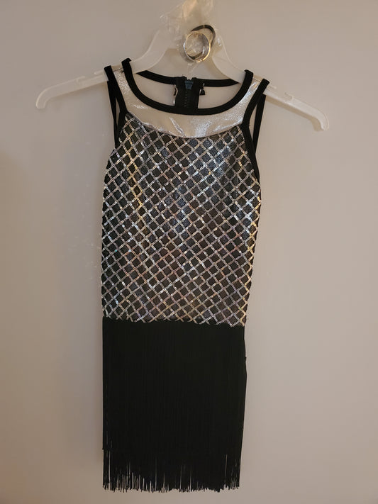 Silver/Black Sparkle Jazz/Musical Theater/Acro Costume - Curtain Call sz CME