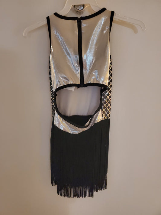 Silver/Black Sparkle Jazz/Musical Theater/Acro Costume - Curtain Call sz CME