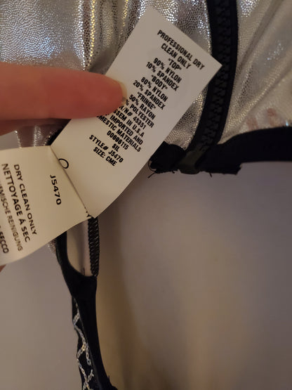 Silver/Black Sparkle Jazz/Musical Theater/Acro Costume - Curtain Call sz CME