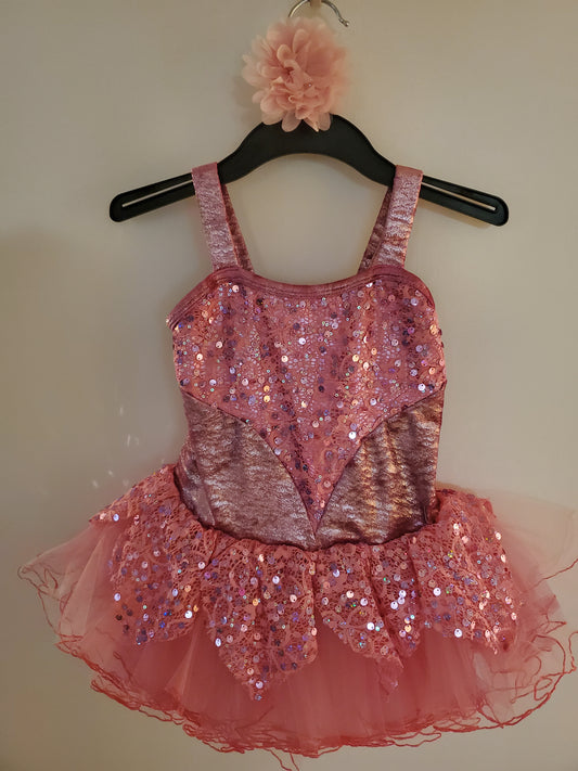 Pink Sequin/Velvet Ballet/Musical Theater Costume - A Wish Come True sz MC