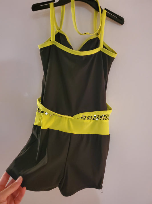 Black/Yellow Jumpsuit Costume w/ Headband - Wish Come True sz LC