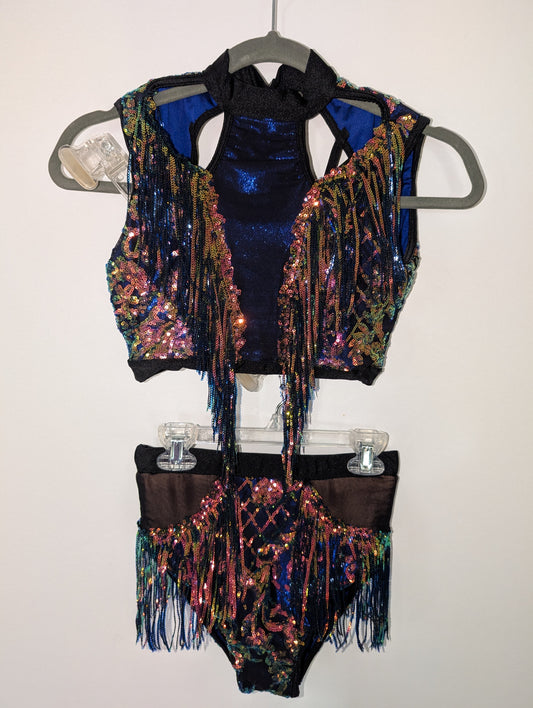 Shimmery Multi-color Jazz/Musical Theater/Tap 2-piece Costume - tenth house sz PA