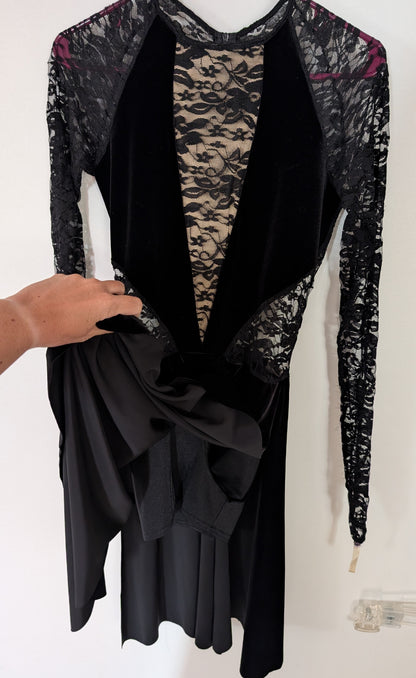 Black Velvet/Lace Ballet/Contemporary/Musical Theater Costume - Kelle sz Small Adult