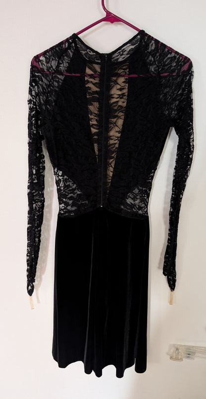Black Velvet/Lace Ballet/Contemporary/Musical Theater Costume - Kelle sz Small Adult
