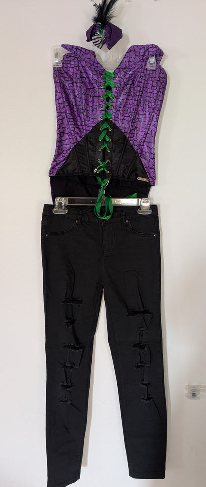 Purple/Black Tailcoat Corset w/ Pants Hip Hop/Musical Theater/Tap Costume - Balera sz LC