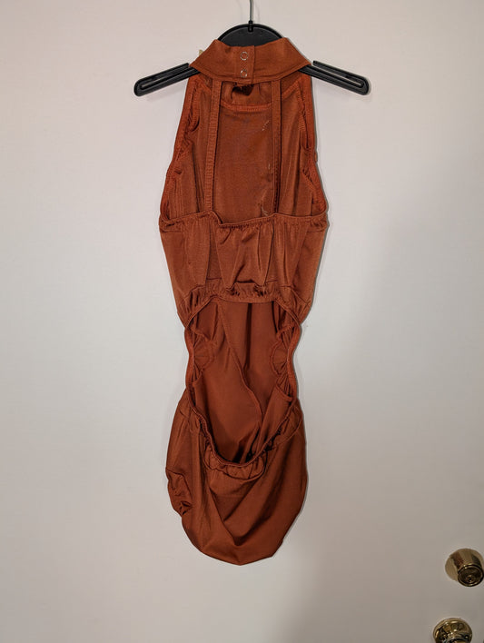 Dusty Orange/Gold Applique Contemporary/Lyrical Costume - Kelle sz Small Adult