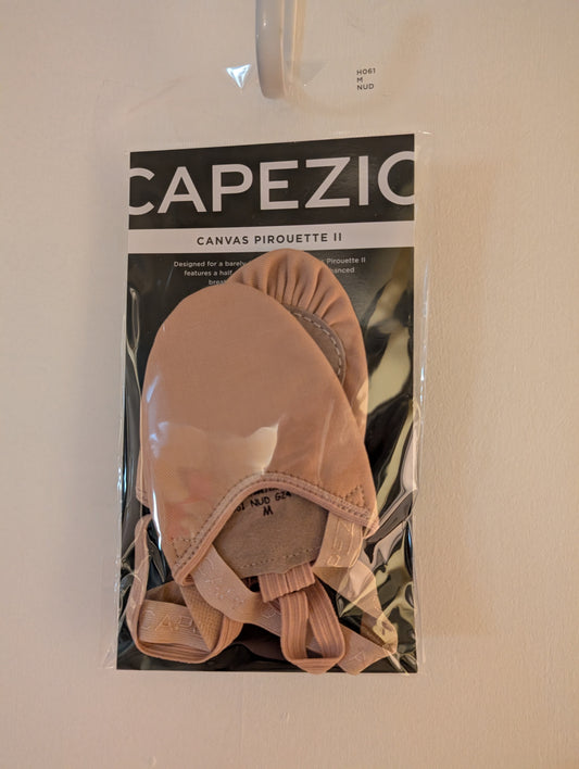 Brand New Capezio Canvas Pirouette II Half-Sole Shoes - Nude - sz M