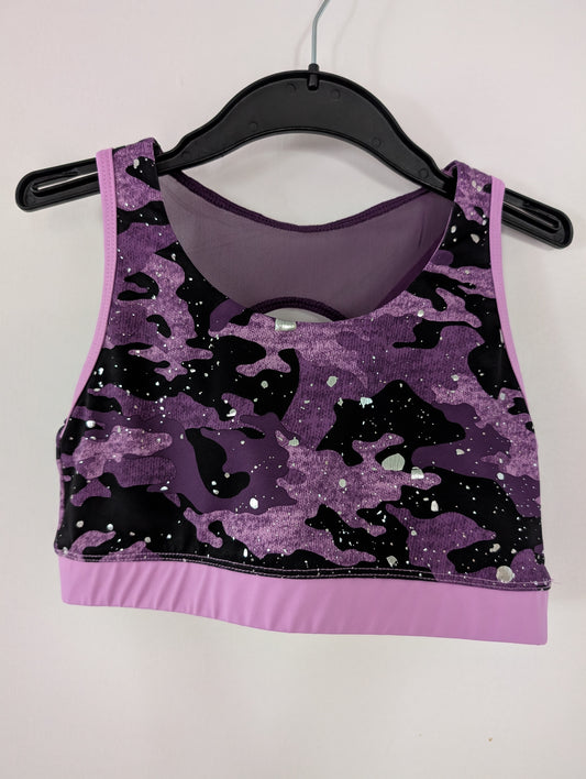 Purple/Black Dance Top Sports Bra - Avia sz 10-12 Girls