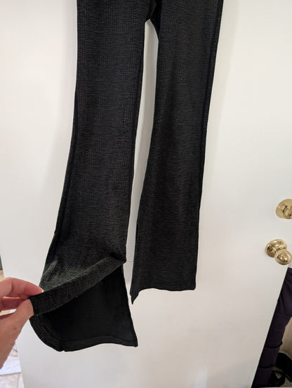 Joy Lab Textured Gray Flair Leggings with Slit - sz Adult S