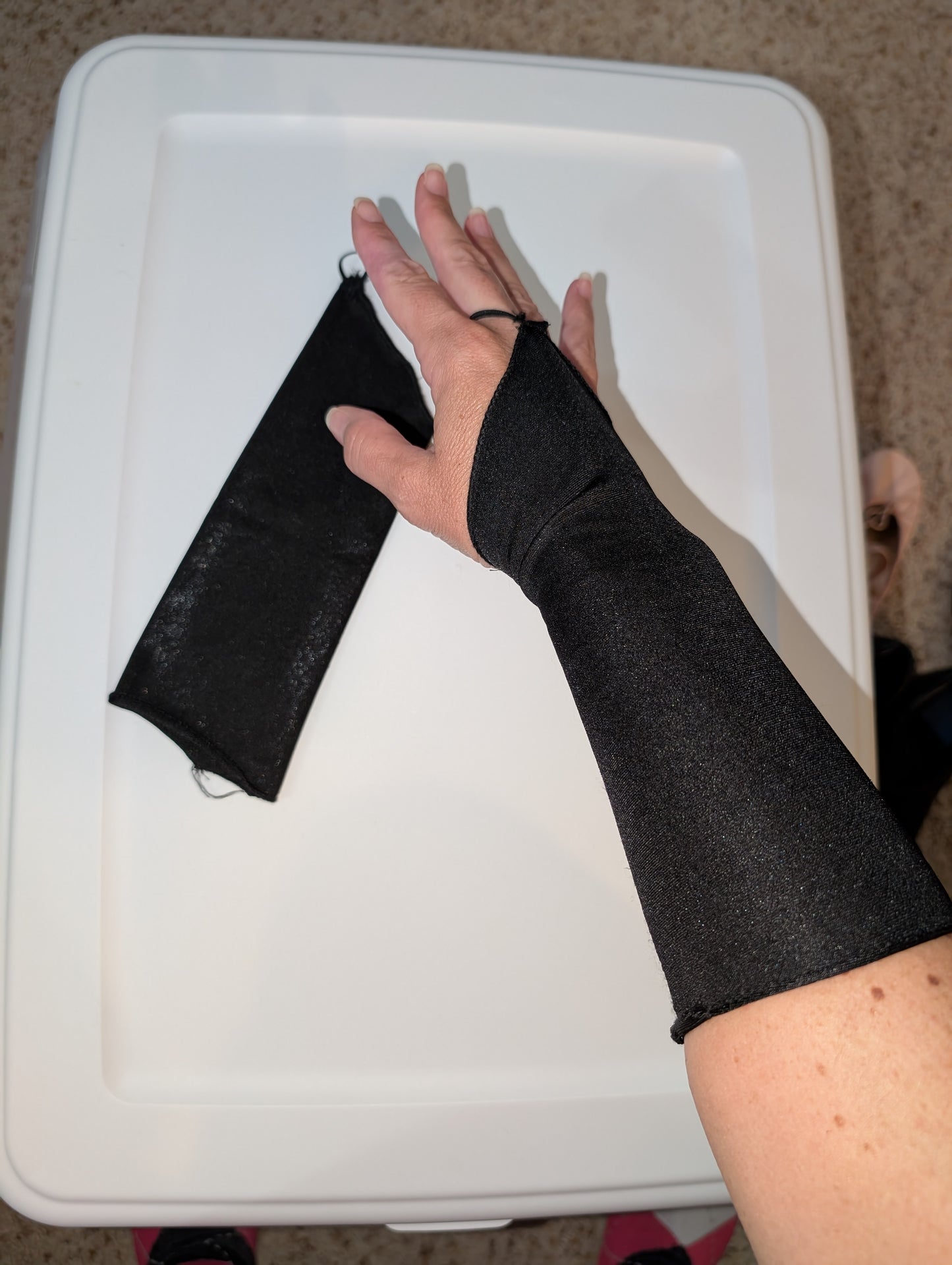 Black Satiny Glove Accessories