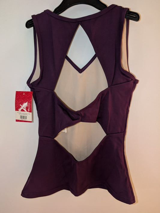 *NWT* Plum Purple Lined Cut-out Back Tank Top - Capezio sz L