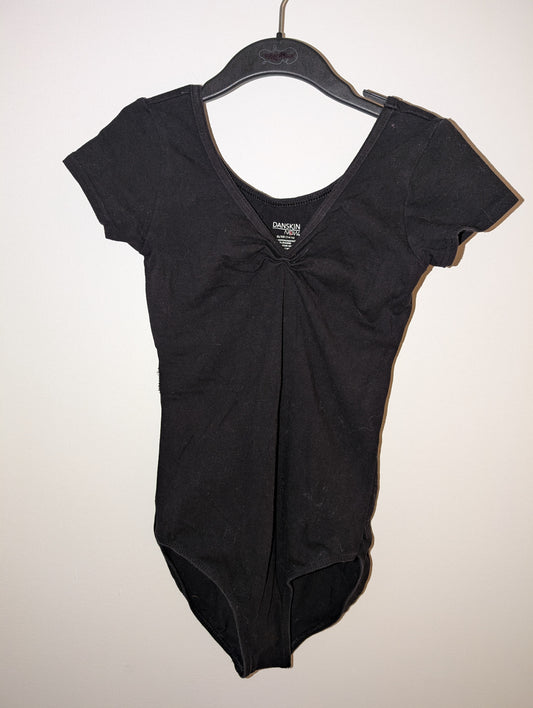 Black Short Sleeve Leotard - Danskin sz girls 14/16* taken in 2" in width*