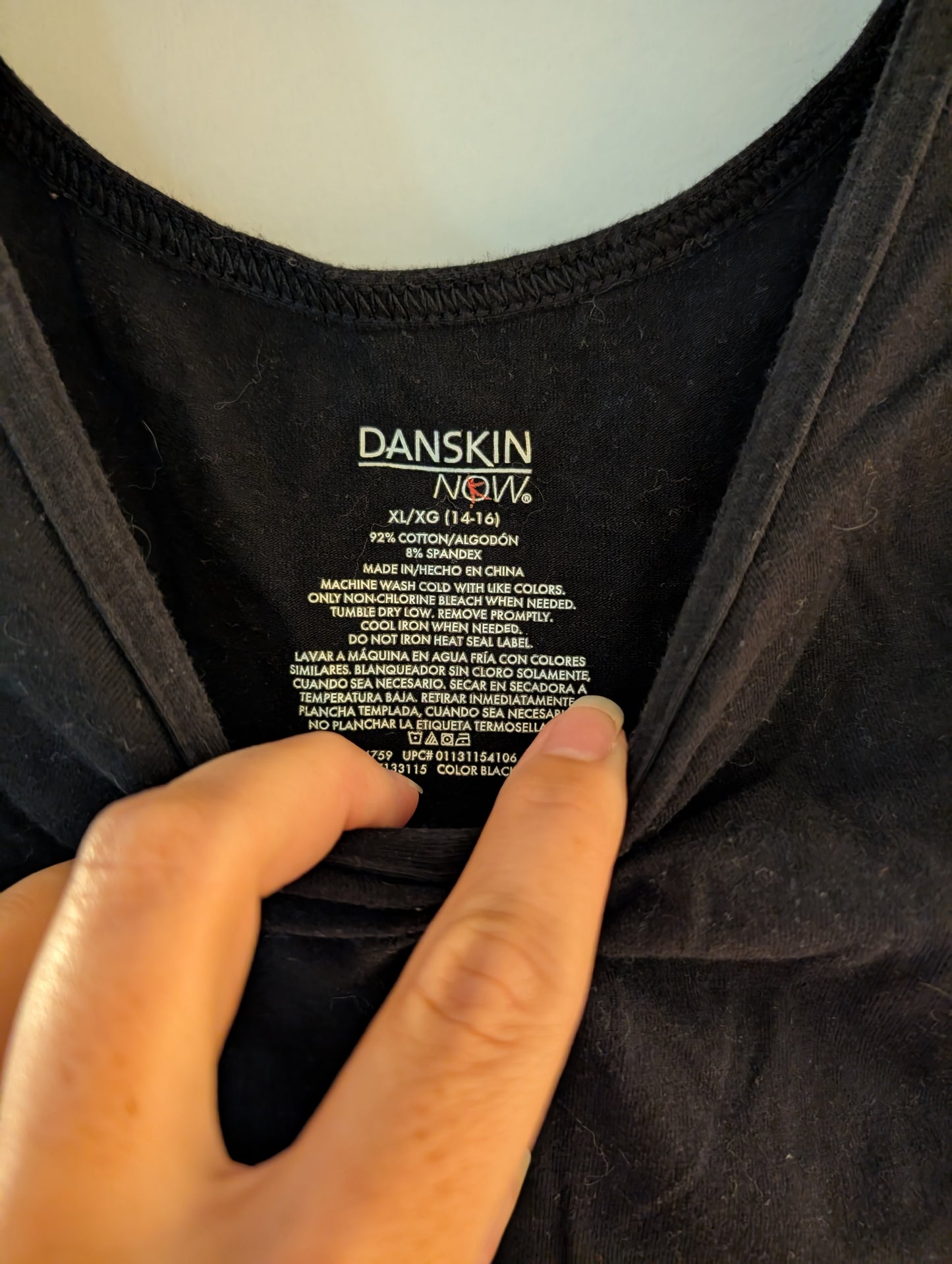 Black Short Sleeve Leotard - Danskin sz girls 14/16* taken in 2" in width*