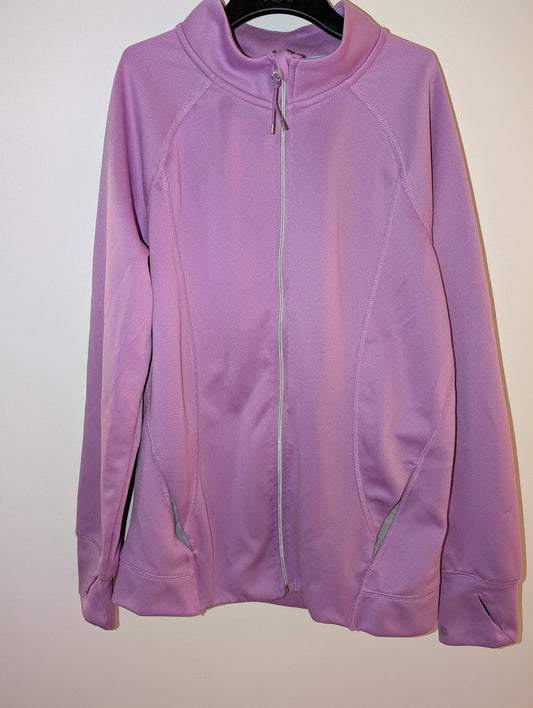 Purple Warm-up Jacket w/ Thumbholes - All In Motion sz XL girls
