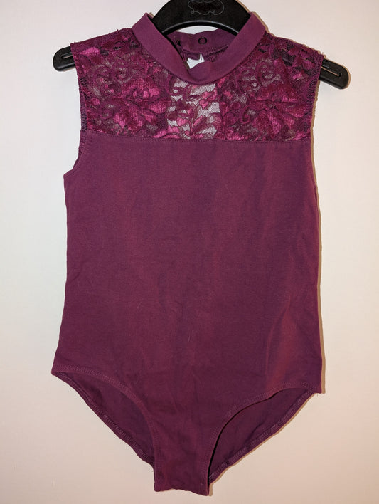 Purple Lace Top Leotard - sz "XL" kids  *runs small*