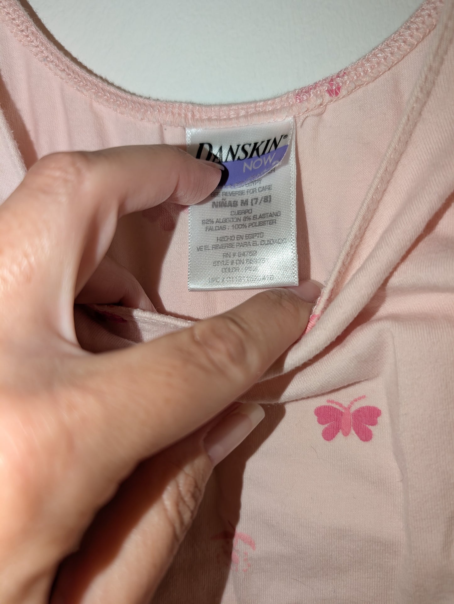 Pink Butterfly/Flower Leotard with Skirt - sz 7/8 girls