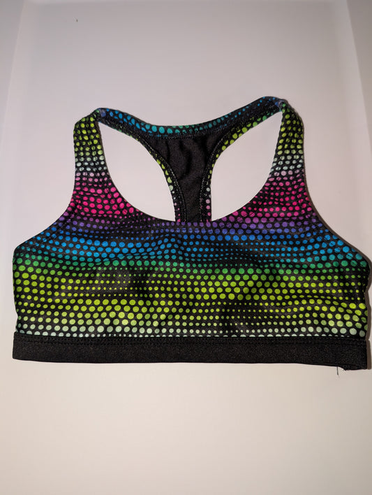 Neon Colorful Dots Dance Bra Top - Justice sz 28