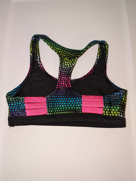 Neon Colorful Dots Dance Bra Top - Justice sz 28