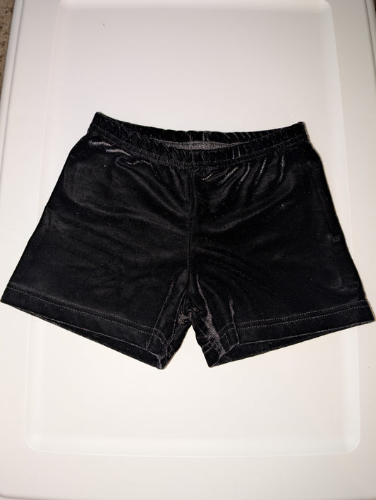 Black Velvet Dance Shorts - Twirlz sz L kids
