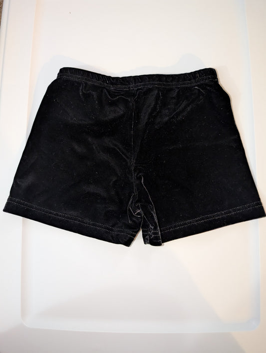 Black Velvet Dance Shorts - Twirlz sz L kids