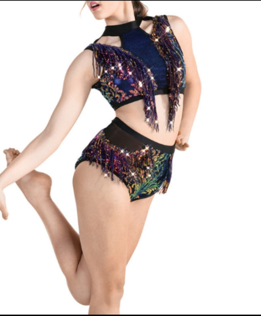 Shimmery Multi-color Jazz/Musical Theater/Tap 2-piece Costume - tenth house sz PA