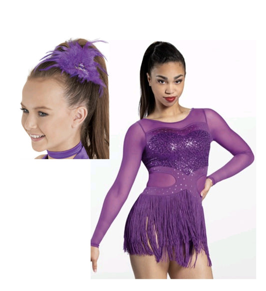 Purple Fringe Jazz/Musical Theater Weissman Costume & Hairpiece - sz XS Adult