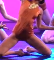 Dusty Orange/Gold Applique Contemporary/Lyrical Costume - Kelle sz Small Adult